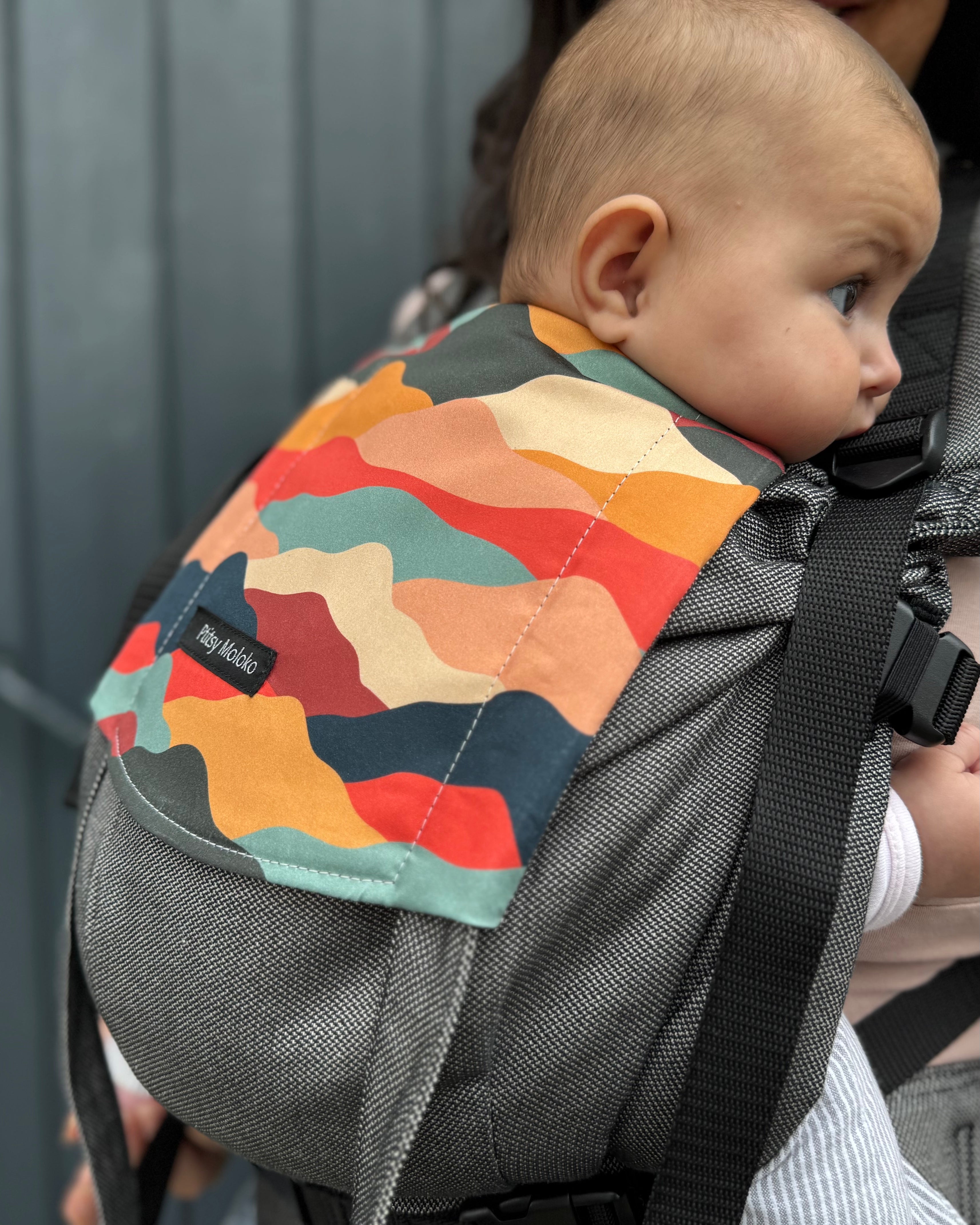 porte-bebe motifs montagnes, naissance, made in france