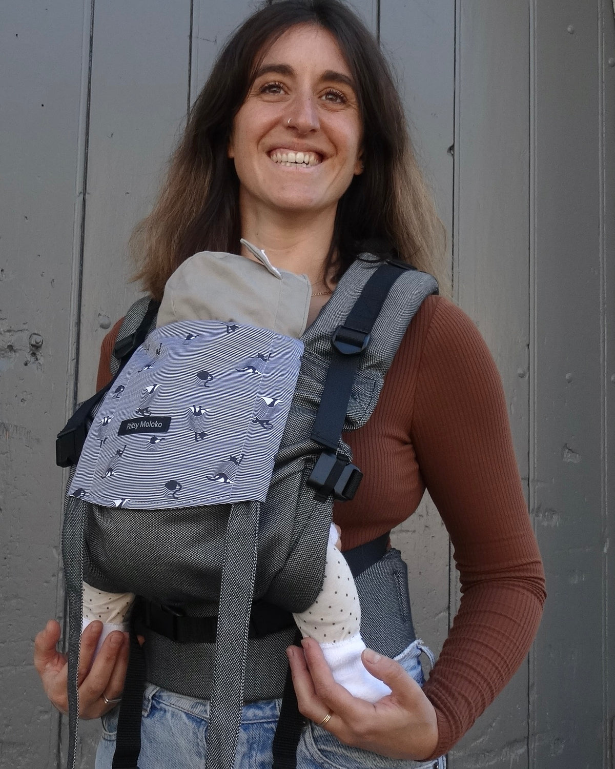 porte-bebe naissance, physiologique en coton bio ,  made in france